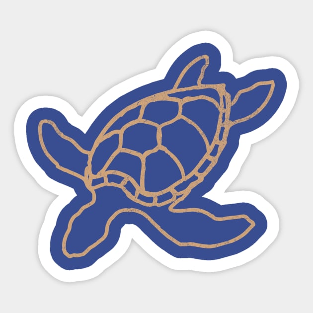 Loggerhead (Caretta caretta) – Minimalist Turtle Line Art Sticker by DonWillisJrArt